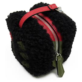 Fendi-Fendi Pouch Charm Boa Leather-Black,Red