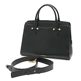 Salvatore Ferragamo-Salvatore Ferragamo Today Bag in Black Leather-Black
