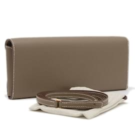 Hermès-Hermes Chaine d'Ancre To-Go Shoulder Clutch in Etoupe Gray-Taupe