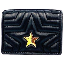 Stella Mc Cartney Carteira tri-fold estrela acolchoada preta Stella McCartney Preto