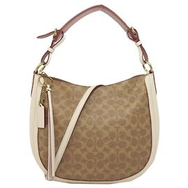 Bolsa de Ombro Hobo Signature Coach Sutton Marrom