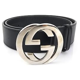 Gucci-Gucci Interlocking G Belt-Black,Silvery