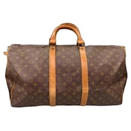Louis Vuitton-Keepall 50 Monogram Boston Bag-Brown