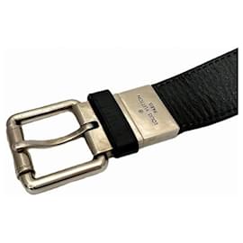 Louis Vuitton-Cinto Reversível Damier Santur Louis Vuitton-Marrom,Prata