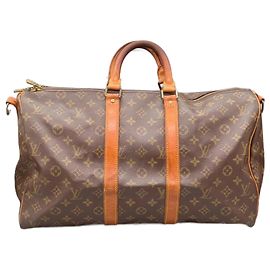 Bolsa de viagem Louis Vuitton Keepall 45 Marrom Couro Marrom