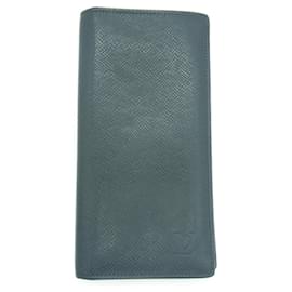 Louis Vuitton-Louis Vuitton Taiga Portefeuille Brazza Noir-Black