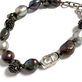 Bracciale charm da uomo Christian Dior ROSES perla finta CD Altro