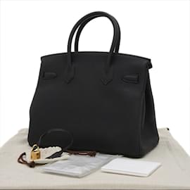 Hermès-Hermes Birkin 30 Handbag in Black Togo Leather-Black