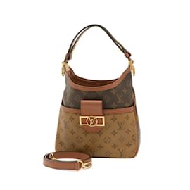 Louis Vuitton-Bolsa de Ombro Dauphine PM Monograma Reverso Louis Vuitton-Monograma