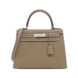 Hermès-Hermes Kelly 28cm Handbag in Etoupe Gray-Taupe
