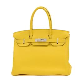 Hermès-Hermes Birkin 30 Handbag in Lime-Golden