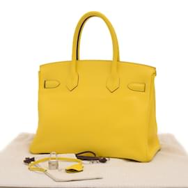 Hermès-Hermes Birkin 30 Handbag in Lime-Golden