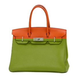 Hermès-Hermes Birkin 30 Handbag in Togo Orange-Orange