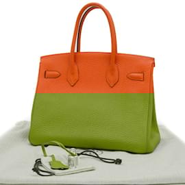 Hermès-Hermes Birkin 30 Handbag in Togo Orange-Orange