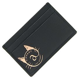 Tiffany & Co Tiffany Black Leather Card Case Black