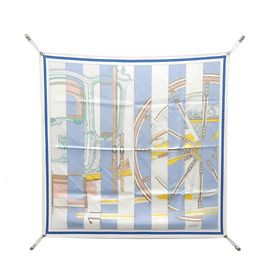 Hermès Cachecol Hermes LA BERLINE BAYADERE Branco Azul