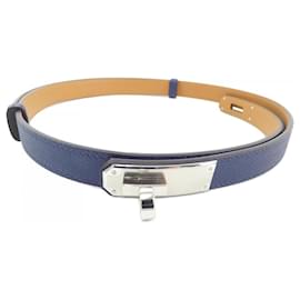 Hermès-Hermes Kelly Standard Belt-Navy blue