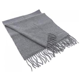 Hermès-Hermes Gray Cashmere Shawl-Brown