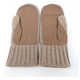 Hermès-Hermes Brown Cashmere Warm Gloves-Brown