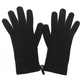 Hermès-Hermes Black Cashmere Warm Gloves-Black