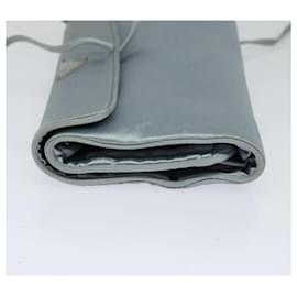 Prada-PRADA Jewelry Case Nylon Light Blue Silver Auth mr1000-Silvery,Light blue