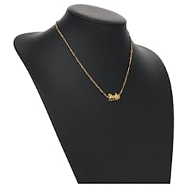 Céline-CELINE Horse Carriage Necklace Metal Gold Tone Auth bs22037-Other