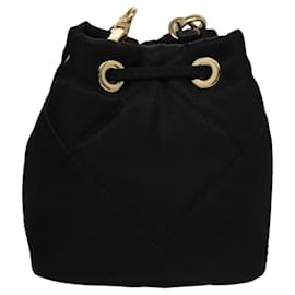 Prada-PRADA Chain Shoulder Pouch Nylon Black Auth 101563A-Black