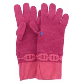 Hermès-Hermes Pink Cashmere Gloves-Pink