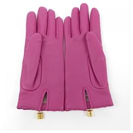 Hermès-Hermes Pink Warm Gloves-Pink