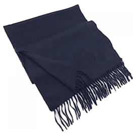 Hermès-Hermes Navy Cashmere Stole-Navy blue