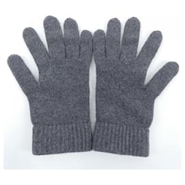 Hermès-Hermes Gray Cashmere Warm Gloves-Brown