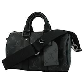 Louis Vuitton-Louis Vuitton Monogram Eclipse Keepall Bandouliere 25-Black