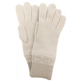 Hermès-Hermes Beige Cashmere Gloves-Beige