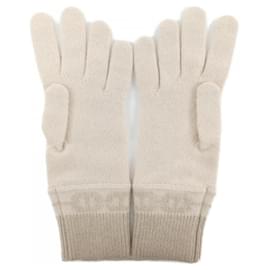 Hermès-Hermes Beige Cashmere Gloves-Beige