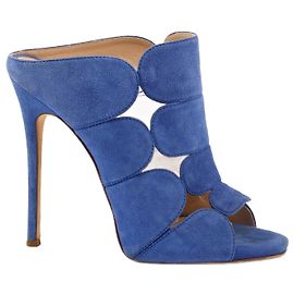 Giuseppe Zanotti Suede Mules Sandals Dark Blue Dark blue