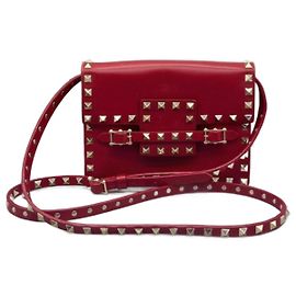 Valentino Garavani Rockstud Handbag Red Leather Red