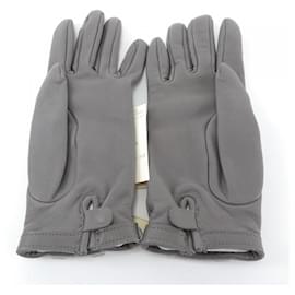 Hermès-Hermes Gray Warm Gloves-Brown