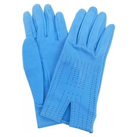 Hermès-Hermes Blue Warm Gloves-Blue