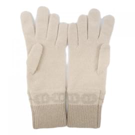 Hermès-Hermes Beige Cashmere Gloves-Beige