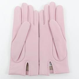 Hermès-Hermes Pink Warm Gloves-Pink
