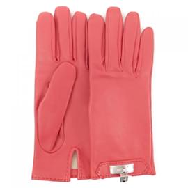 Hermès-Hermes Red Leather Gloves-Red