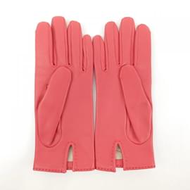Hermès-Hermes Red Leather Gloves-Red