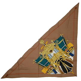 Hermès-Hermes Triangle Geant Stole La Le Multicolor-Golden,Green
