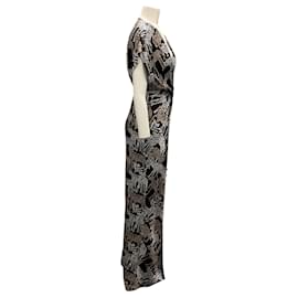 Prabal Gurung-Prabal Gurung Black Multi Tiger Print Silk Maxi Dress-Black