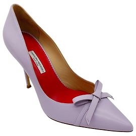Lederpumps mit Lavendel-Schleifendetail von Carolina Herrera Lila