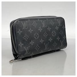 Louis Vuitton-Louis Vuitton Long Wallet Monogram Eclipse Zippy XL-Black