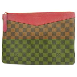 Louis Vuitton-Louis Vuitton Clutch Bag Damier Pochette Pallas N60262-Red,Damier ebene
