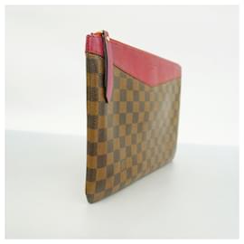 Louis Vuitton-Louis Vuitton Clutch Bag Damier Pochette Pallas N60262-Red,Damier ebene