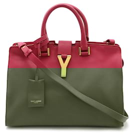 Yves Saint Laurent-Yves Saint Laurent Leather Y Line Handbag-Pink