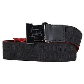 Cinto de nylon Christian Louboutin preto e vermelho Preto
